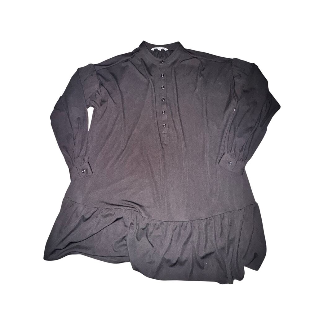 Elizabeth And James Mini Dress Women's Size S Dull Black L/S Tunic Drop Waist